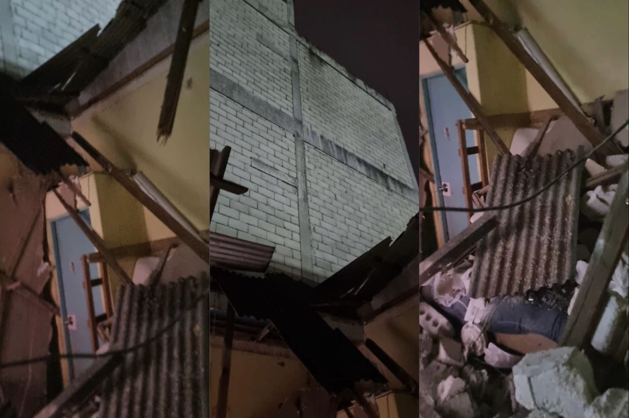 ހަދަން ފަށާފައިވާ ޢިމާރާތެއްގެ ފާރު ވެއްޓި، ޖެހިގެން ހުރި ގެއަށް ގެއްލުންވެއްޖެ