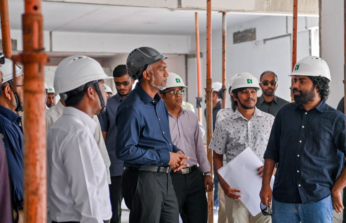 ރައީސުލްޖުމްހޫރިއްޔާ ހުޅުމާލޭގެ ކޯޓްކޮމްޕްލެކްސް ބައްލަވާލެއްވުމަށް ކުރެއްވި ޒިޔާރަތުގެތެރެއިން.
