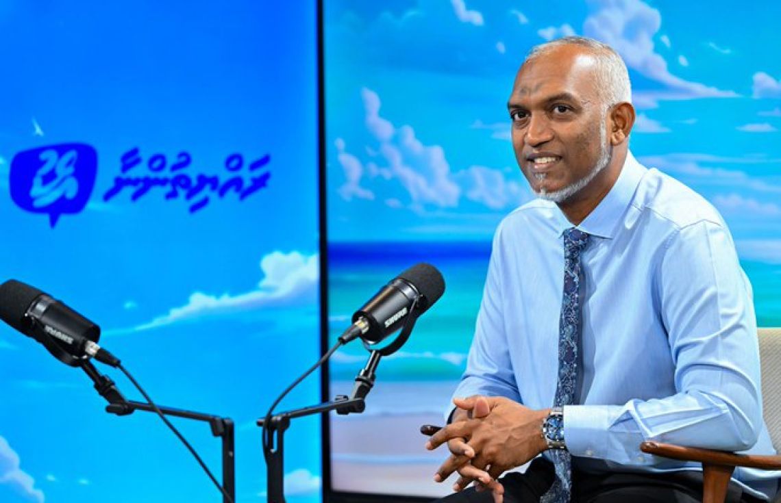 "ރައްޔިތުންނާ އެކު" ޕޮޑްކާސްޓްގައި ރައީސް ވާހަކަފުޅު ދައްކަވަނީ/ ފޮޓޯ: ރައީސް އޮފީސް