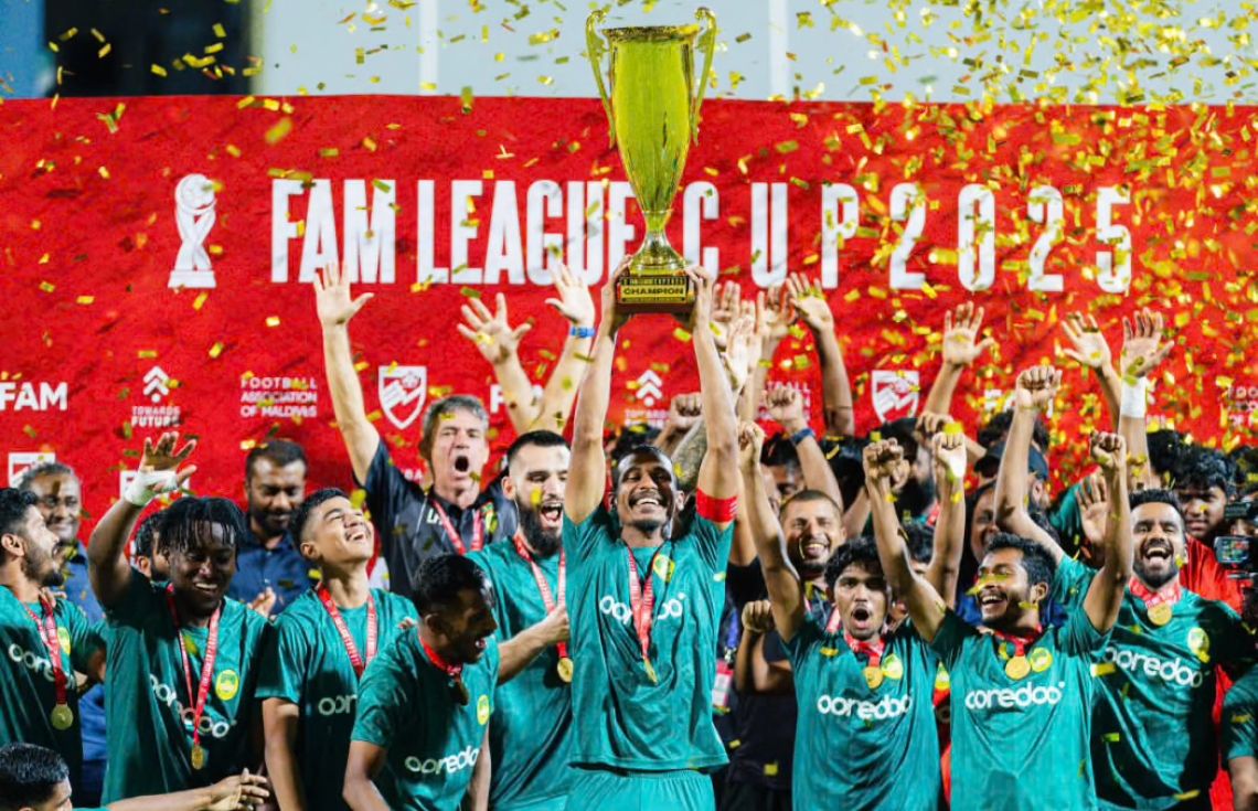 4-0 ލަނޑުން އޮޑި ބަލިކޮށް، އެފްއޭއެމް ލީގު ކަޕް މާޒިޔާ ސްޕޯޓްސް އެންޑް ރެކްރިއޭޝަން ހޯދައި، އުފާ ފާޅުކުރަނީ.