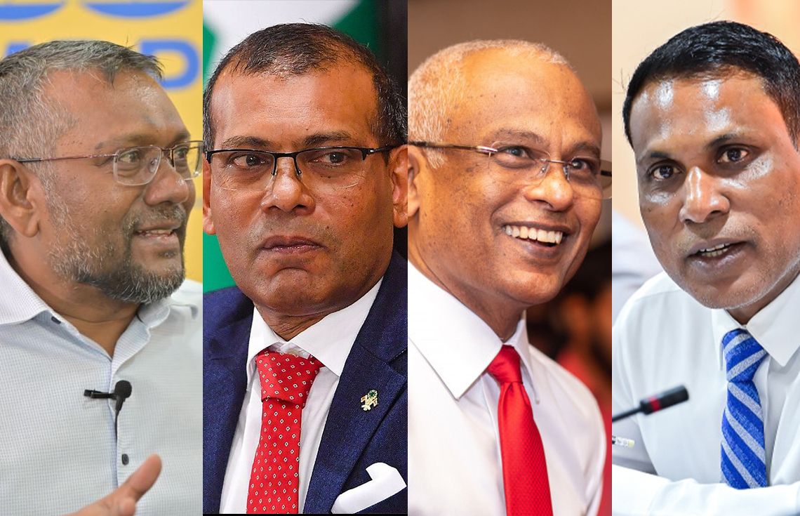 ޕޯލްގައި ވާދަކުރި ކެންޑިޑޭޓިން: (ކ-ވ) - ޑރ. ޝަމްހީދު، ރައީސް ސޯލިހު، ރައީސް ނަޝީދު، ފައްޔާޒް އިސްމާއީލް. / ޚުލާސާ