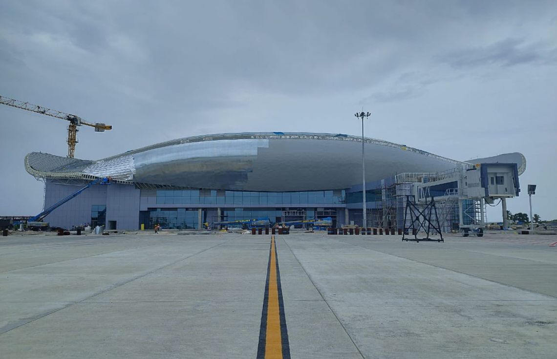 ހަނިމާދޫ އެއާޕޯޓުގެ މަސައްކަތުގެ 88 ޕަސެންޓް ނިމިއްޖެ, ސެޕްޓެމްބަރަށް އެއްކޮށް ނިންމާލަނީ