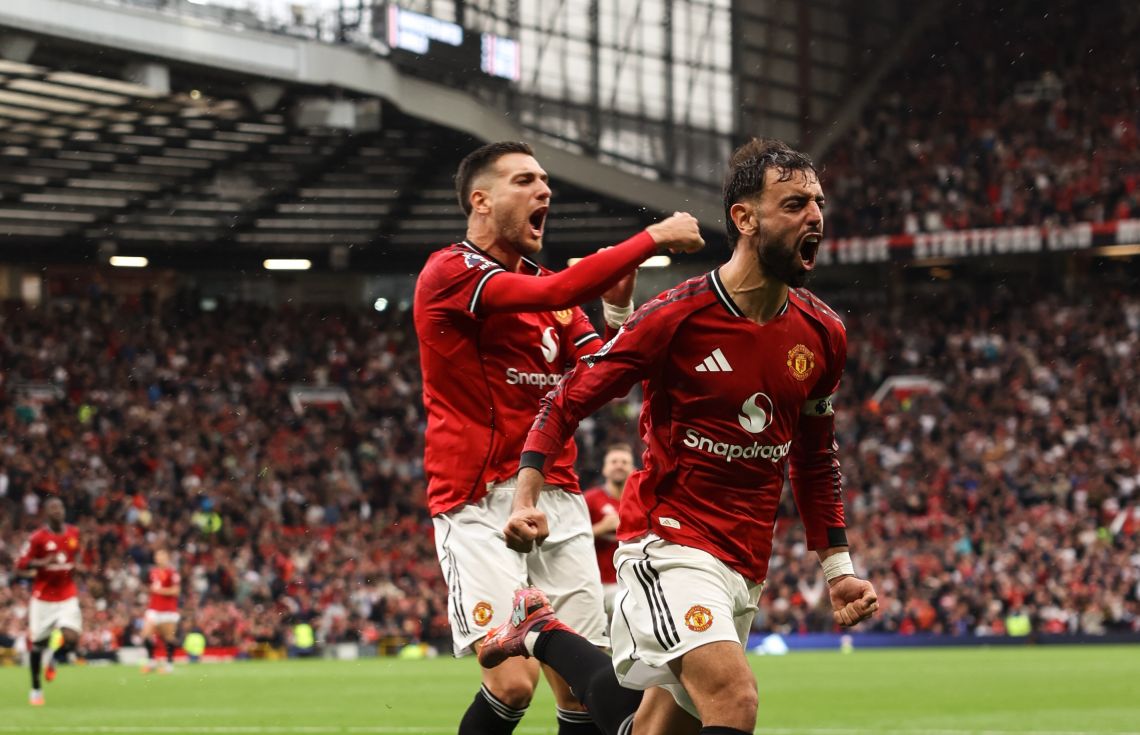 ބްރޫނޯ ވަނީ ފަހު ވަގުތު ޕެނަލްޓީ ޖަހައި ޔުނައިޓެޑަށް ތިން ޕޮއިންޓު ހޯދައިދީފައި. - ފޮޓޯ: މެންޗެސްޓަރ ޔުނައިޓެޑް