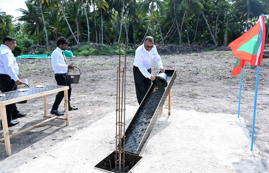 ށ. ނޫމަރާ ގައި އަލަށް ބިނާކުރެވޭ މިސްކިތުގެ ބިންގާ އަޅައިފި