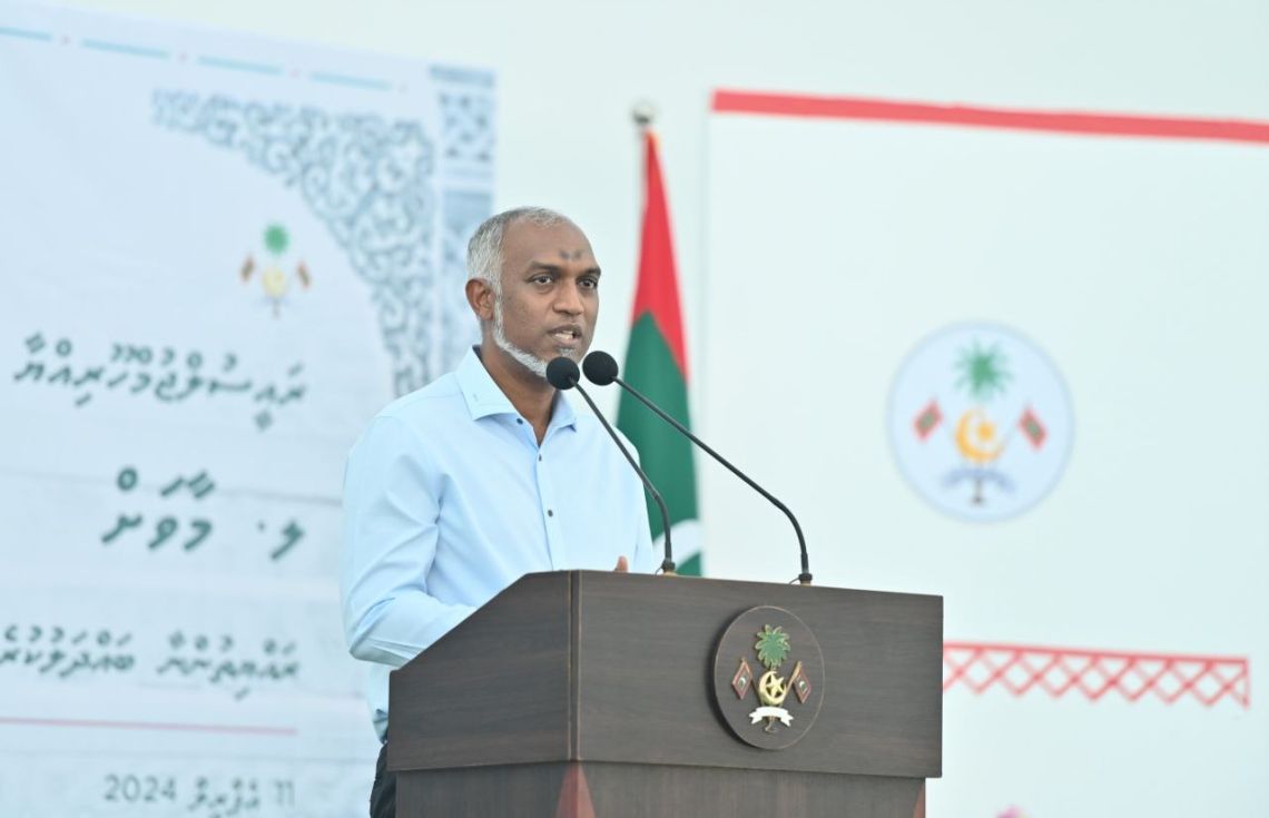 ރައީސުލްޖުމްހޫރިއްޔާ މާވަށު ރައްޔިތުންނާ މުހާތަބުކޮށް ވާހަކަފުޅު ދައްކަވަނީ. - ފޮޓޯ: ރައީސް އޮފީސް