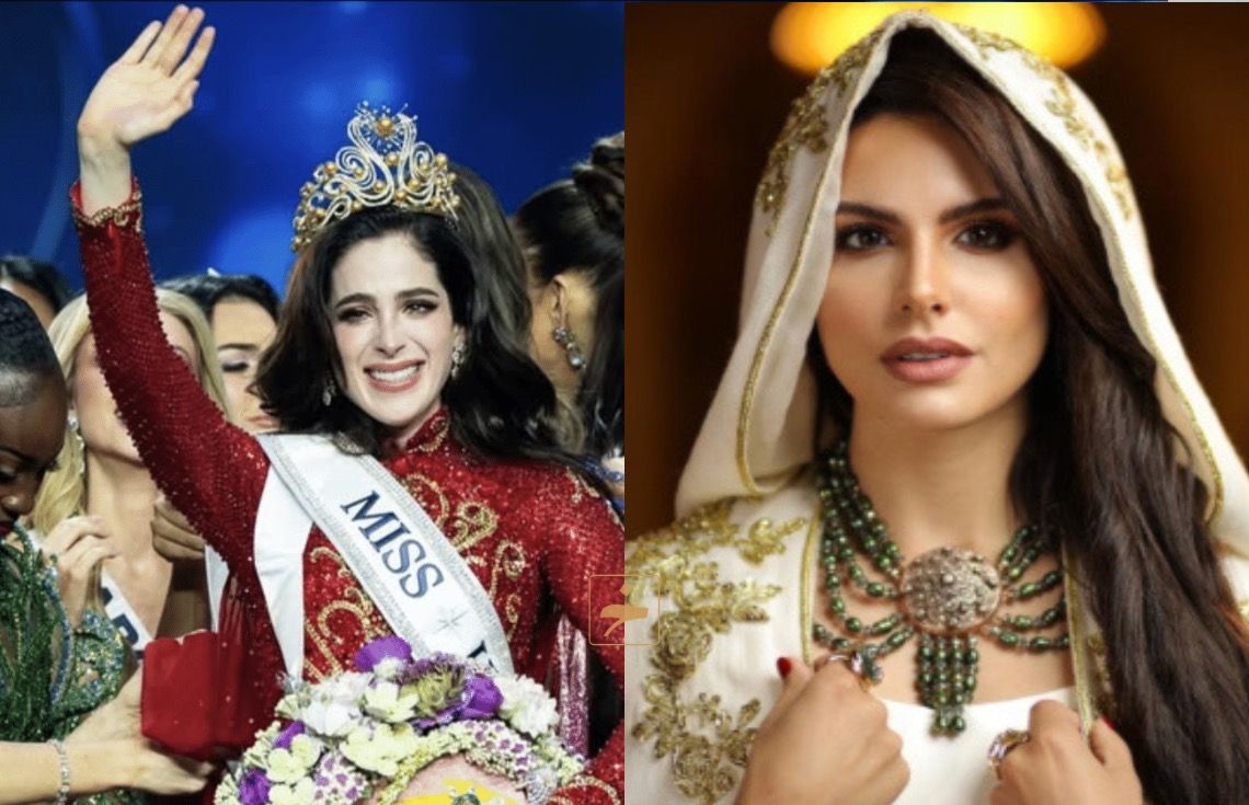 މިސް ޔުނިވާސް ފެސްޓިވަލް 2025ގެ ގަދަ 30 ގައި ހިމެނުނު ފަލަސްޠީނުގެ ނާދީން (ކ) އަދި އެއްވަނައަށް ދިޔަ މެކްސިކޯގެ ފާޠިމާ ބޮޝް (ވ)