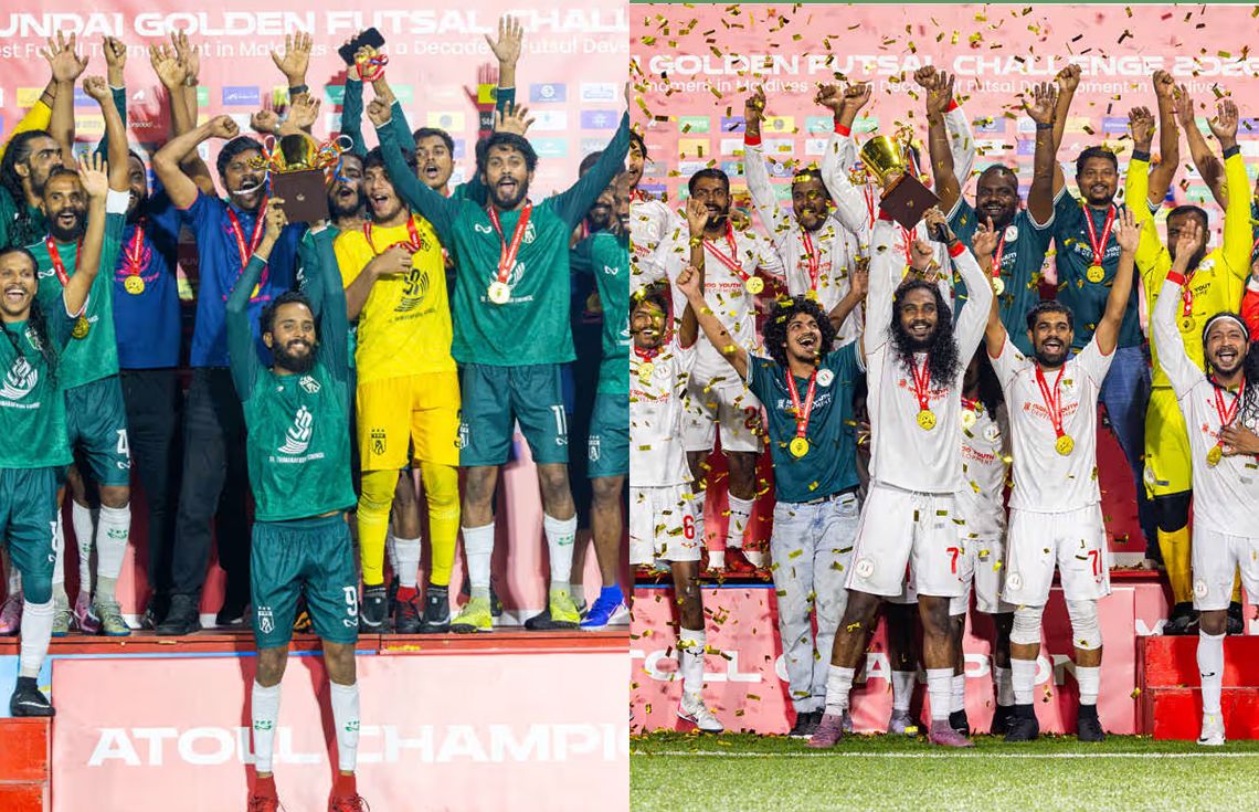 ޗެމްޕިއަންކަން ހޯދި ތިމަރަފުށި އަދި އިސްދޫއިން އުފާފާޅުކުރަނީ. / ފޮޓޯ: އިމޭޖަސް.އެމްވީ