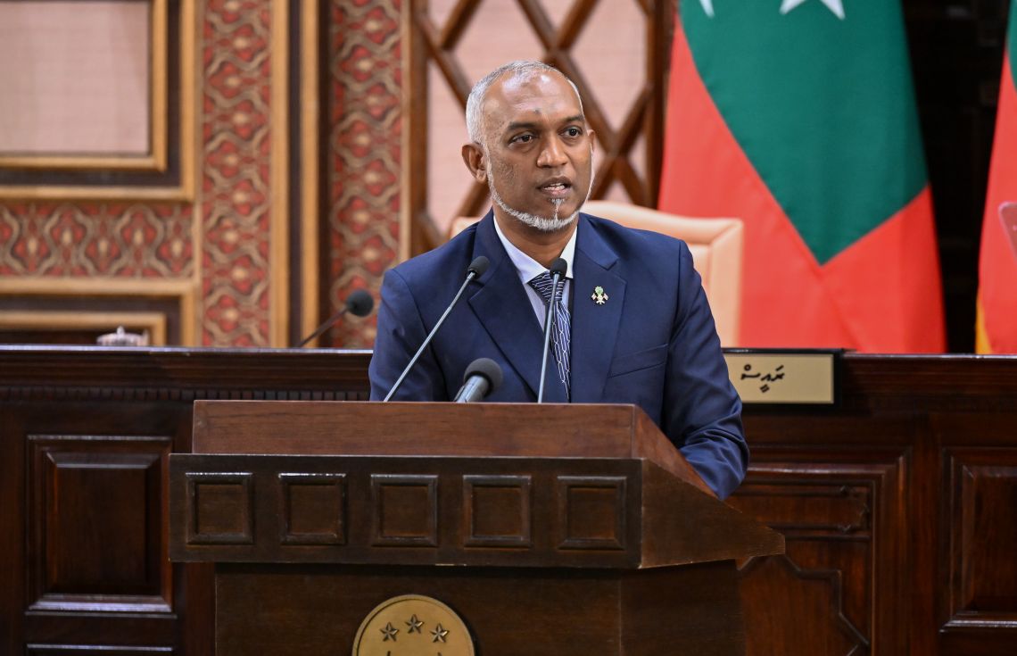 ރައީސް ޑރ. މުހައްމަދު މުއިއްޒު މި އަހަރުގެ ރިޔާސީ ބަޔާން އިއްވަނީ---ފޮޓޯ: ރައީސް އޮފީސް