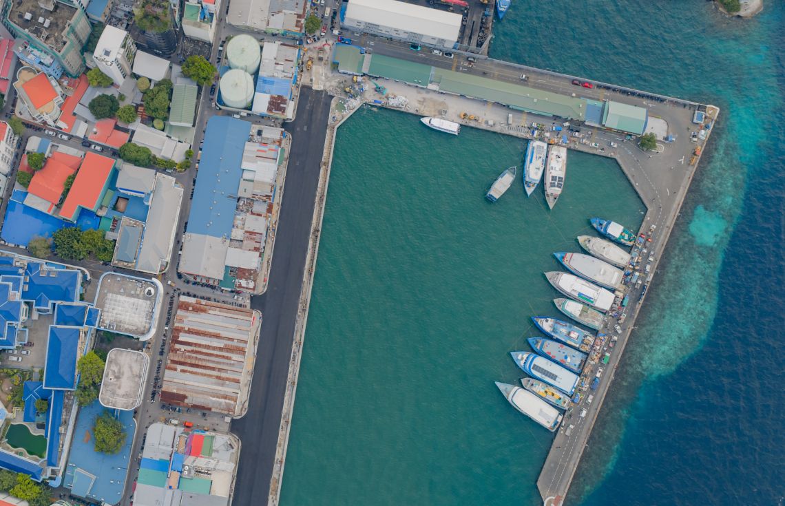 މާލެ ނޯތު ހާބަރު ސަރަހައްދު. މަގު ހެދުމަށްފަހު މި ސަރަހައްދު އުޅަނދުފަހަރަށް މިހާރު ވަނީ ހުޅުވާލާފަ---ފޮޓޯ:ޚުލާސާ