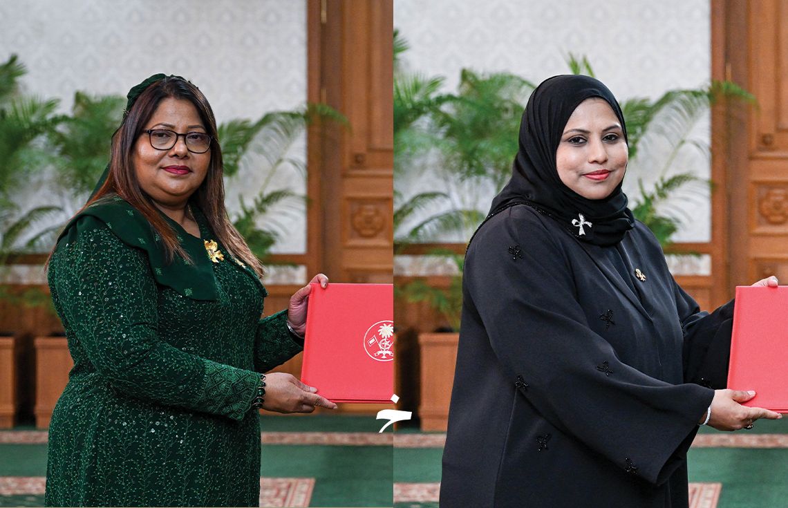 ހެރިޓޭޖް މިނިސްޓަރު ހީނާ ވަލީދު (ކ) އަދި ހެލްތު އެންޑް ފެމިލީ މިނިސްޓަރު ގީލާ އަލީ (ވ)---