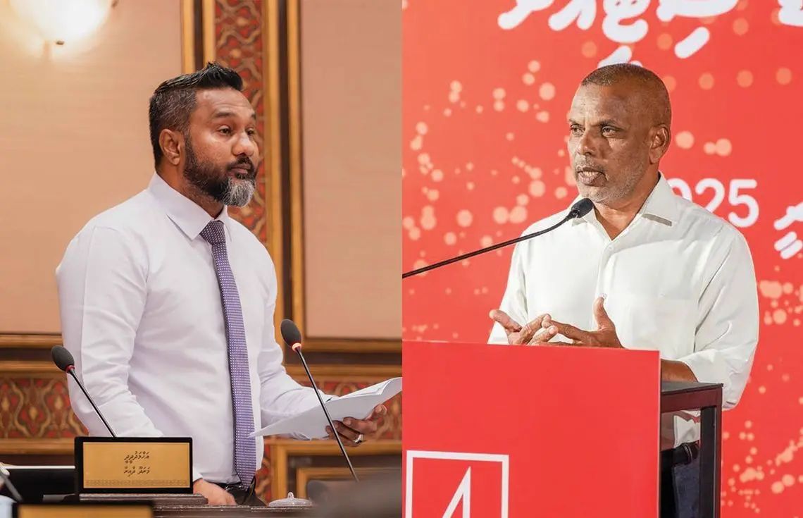 ހިތަދޫ އުތުރު ދާއިރާގެ މިހާރުގެ ކައުންސިލަރު އަހްމަދު ސައީދު އަދި ހިތަދޫ އުތުރު ދާއިރާގެ ކުރީގެ މެންބަރު މުހައްމަދު ސިނާން---