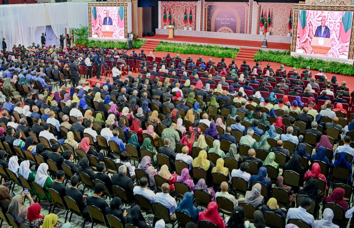 މިނިވަން ދުވަހުގެ ރަސްމީ ޖަލްސާގެ ތެރެއިން. / ފޮޓޯ: ރައީސް އޮފީސް
