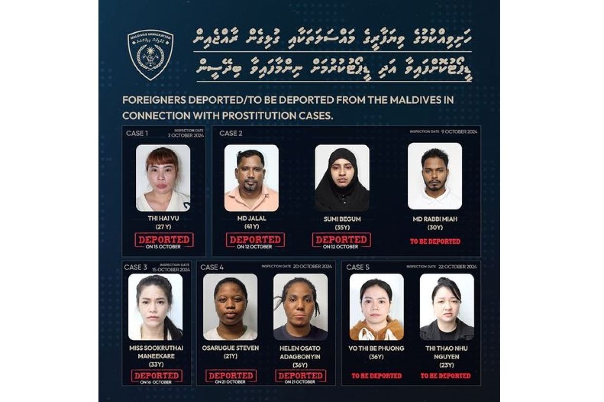މި މައްސަލައާ ގުޅިގެން އިމިގްރޭޝަންގެ ބެލުމުގެ ދަށަށް ގެންގޮސްފައިވާ މީހުން / ފޮޓޯ: އިމިގްރޭޝަން