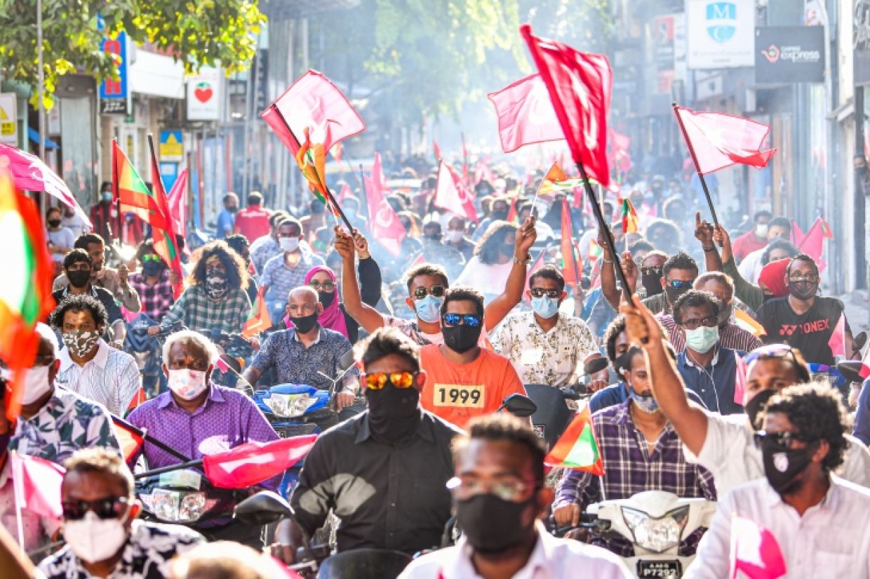 ޕީޕީއެމްގެ ރެލީއެއްގެ ތެރެއިން. / ފޮޓޯ: މިހާރު