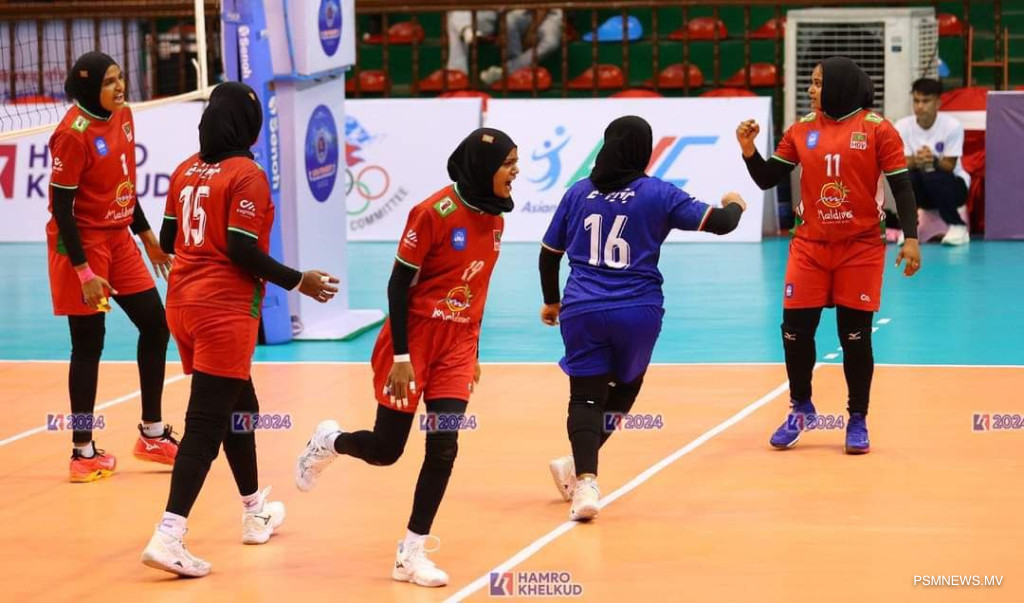 ކާވާ ވިމެންސް ވޮލީބޯލް ނޭޝަންސް ލީގުގައި އިންޑިއާ- ރާއްޖެ ކުޅުނު މެޗުގެ ތެރެއިން. ފޮޓޯ/ޕީއެސްއެމް