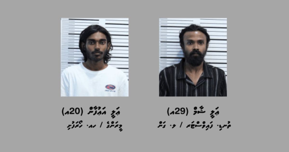 މަސްތުވާތަކެތީގެ މައްސަލައެއްގައި މާލެއިން 2 މީހަކު ހައްޔަރުކޮށްފި